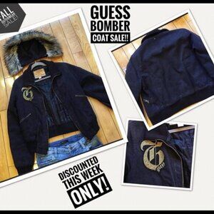 Guess jeans coolest bomber jacket+removable hoodie